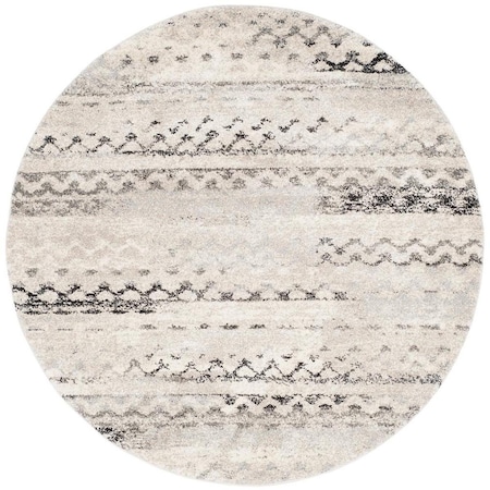 Safavieh 8 x 8 ft. Retro Power Loomed Round Area RugCream & Grey RET2136-1180-8R